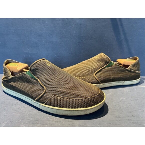 OluKai Mens Size 45 US 12 Shoes Nohea Mesh Slip On Slides Moccasin Brown main image 10